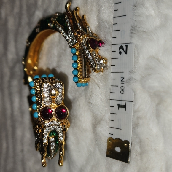 Rare KENNETH JAY LANE Green Dragon Bracelet - Picture 4 of 12